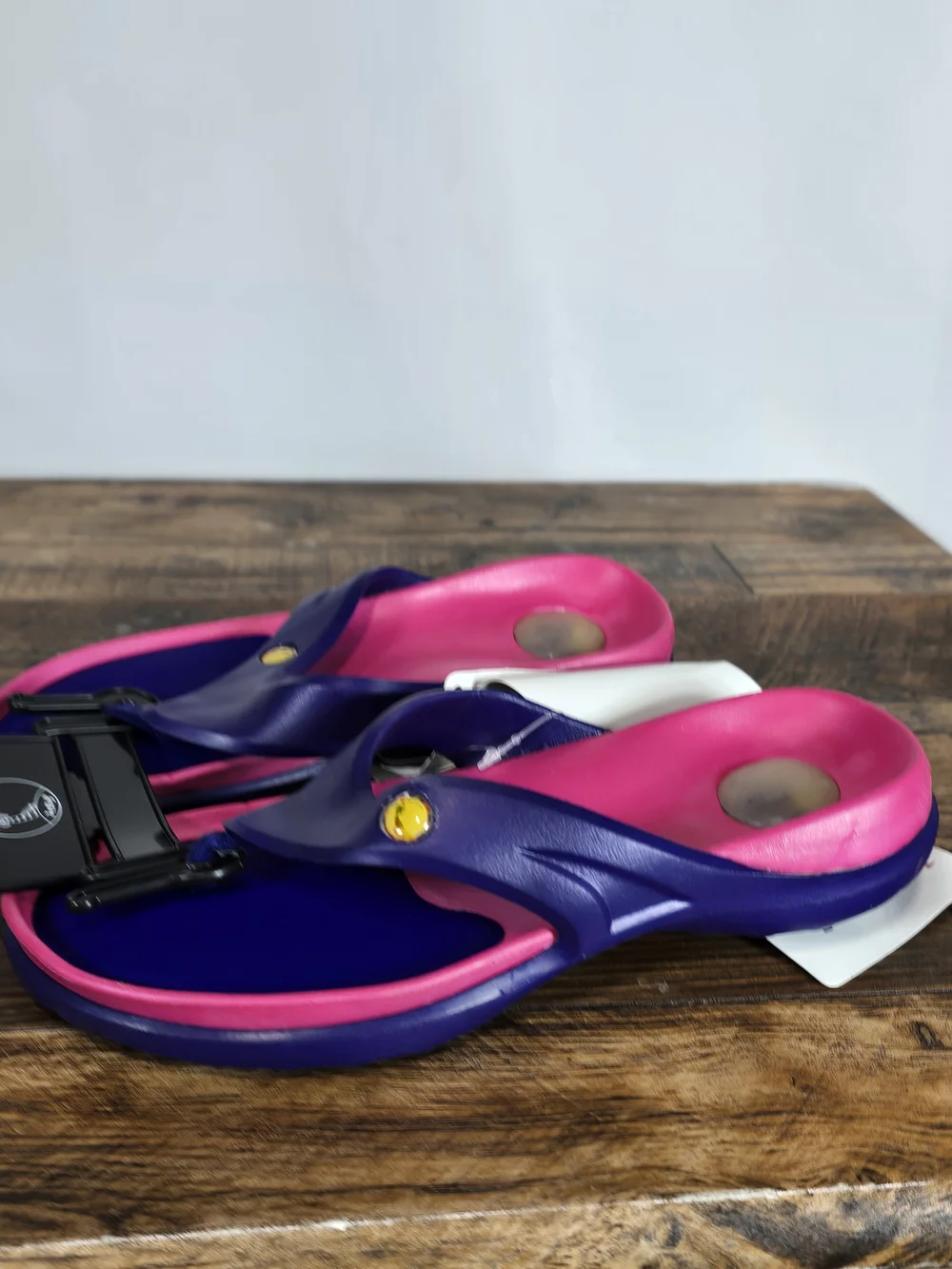 Girl Pink and Purple Comfort Flip Sandals Size 5